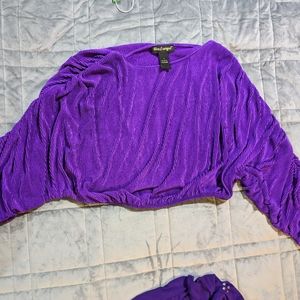Purple scrunch half top
